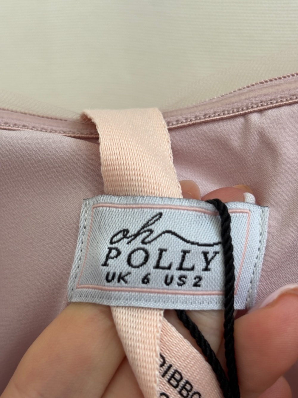 Oh Polly Blush Pink Satin Dress - Picture 2 of 4